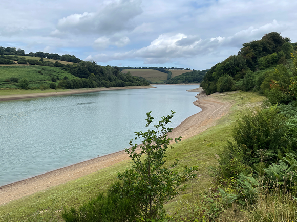 view of the lake showing low water levels