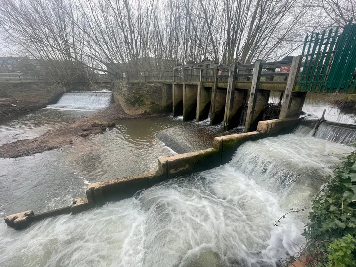 Firepool weir in Taunton, one of many barriers to migrating species on the River Tone